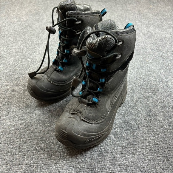 COLUMBIA Kids Insulated Bugaboot Winter Snow Boots black/blue size: 1 - Picture 1 of 10